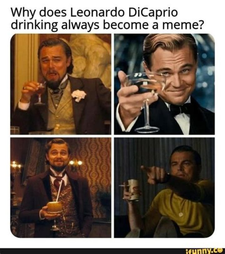 Leonardo DiCaprio drinking meme inception style