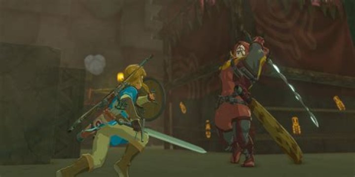 Link fighting a Yiga Clan member in The legend of Zelda: Breath of the Wild.
