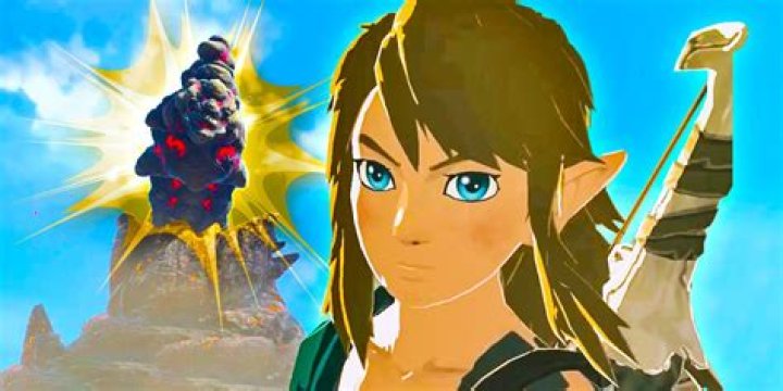 Link with Moragia in the background from Zelda TOTK