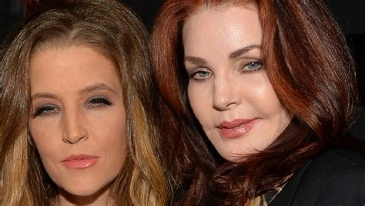 Lisa Marie Presley with her mother, Priscilla Presley, centre and daughters, Harper Vivienne Ann Lockwood, left, Riley Keough, second from right, and Harper's twin Finley Aaron Love Lockwood, far right. Photo / Getty Images