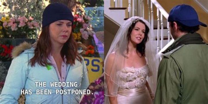 Lorelai Gilmore in her wedding dress in Gilmore Girls
