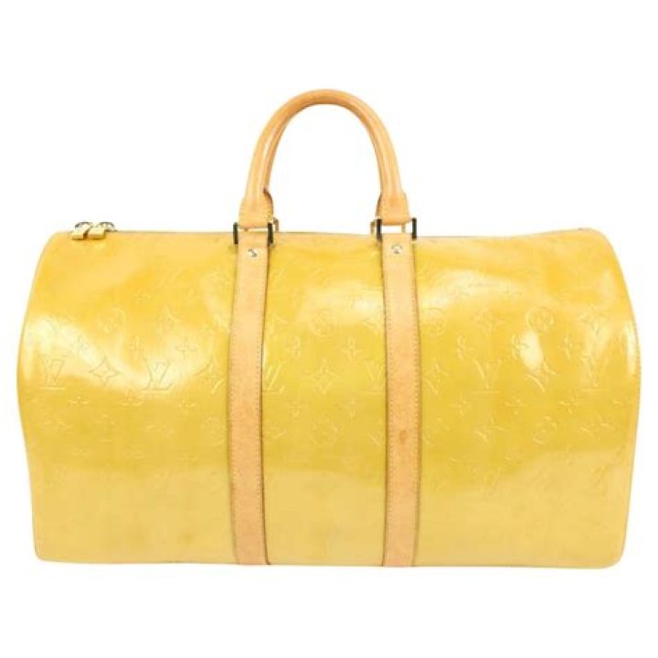 Louis Vuitton Yellow Monogram Vernis Houston Zip Tote bag 23lv104A For