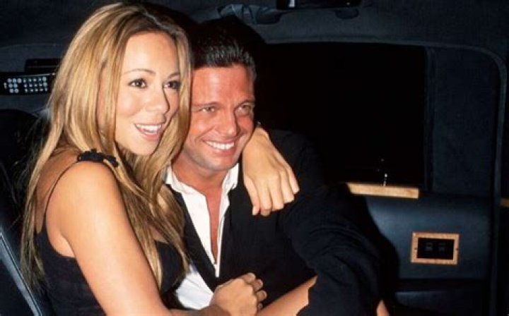 Luis Miguel with Mariah Carey (left), Aracely Arambula (center), Pamela Cuevas (right)
