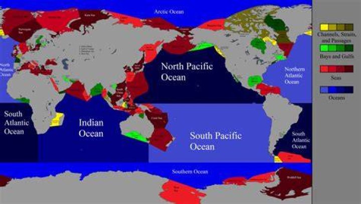Map of all different seas and oceans [6240x3520] MapPorn