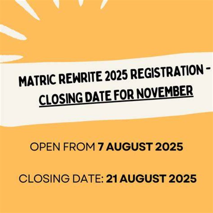 Matric rewrite registration Department of Education