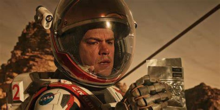Matt Damon as an astronaut walking alone on Mars in The Martian