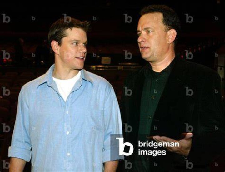 Matt Damon with Tom Hanks in Saving Private Ryan. 