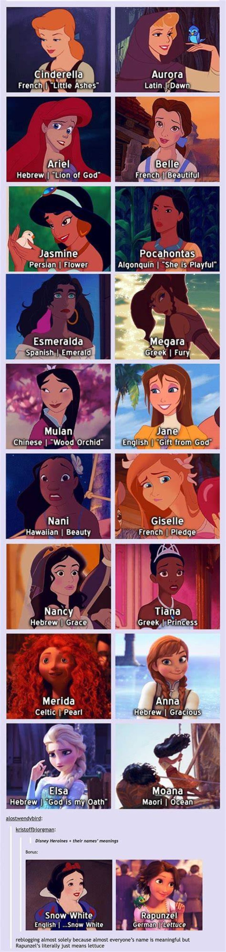 Meanings of Disney Princess names