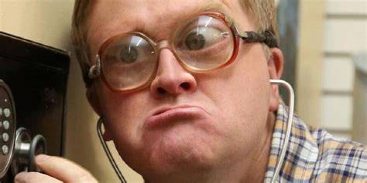 Mike Smith looking sideways while wearing a stethoscope in Trailer Park Boys