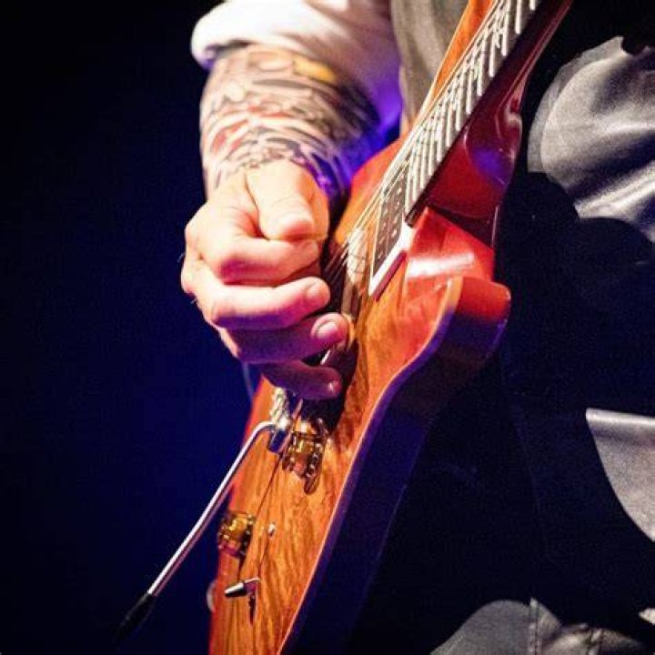 Mike Smith playing a guitar at a Guns N Roses show