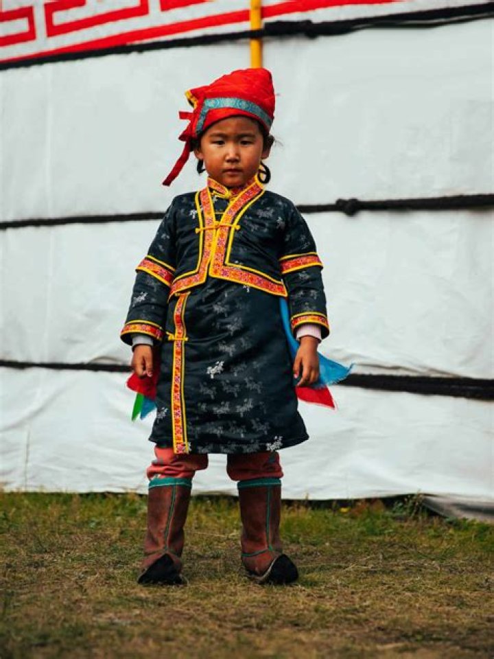 Mongolian Traditional Male Costume Clothing Full Set