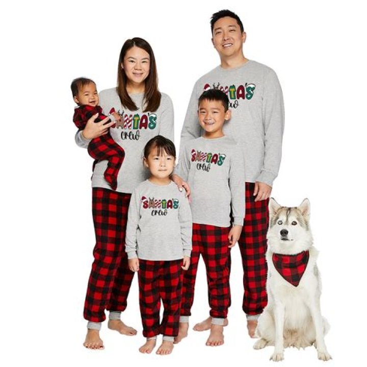 Monogrammed flannel Christmas set