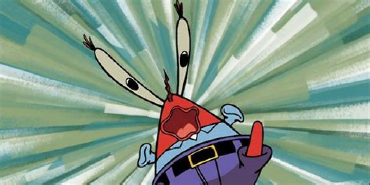 Mr. Krabs flying through the air without his arms in Squid's Day Off of SpongeBob SquarePants