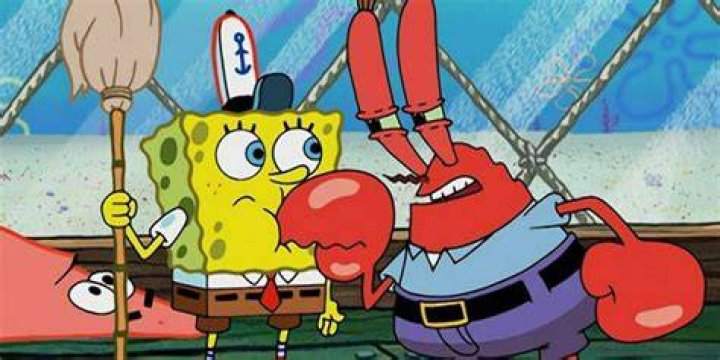 Mr. Krabs scolding SpongeBob and Patrick in Wet Painters of SpongeBob SquarePants