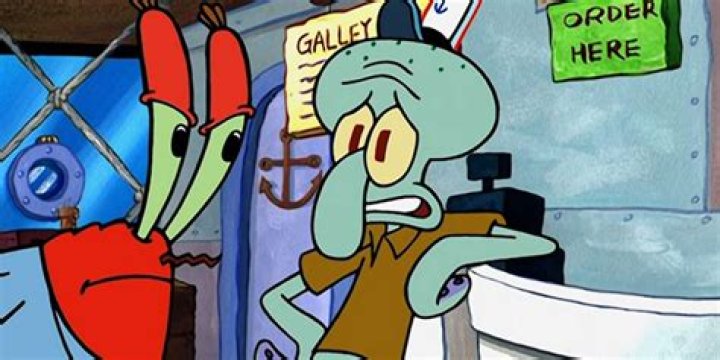 Mr. Krabs scolding Squidward in Imitation Krabs of SpongeBob SquarePants