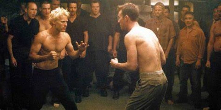 Narrator fights Angel Face in Fight Club
