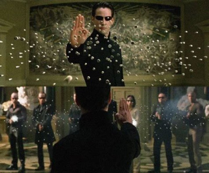 Neo stops bullets with his hand
