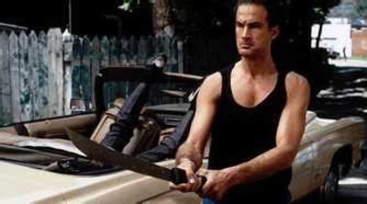 Nico fighting with a machete in Above the Law.