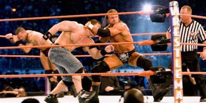 Orton v Triple H v Cena WrestleMania 24 Cropped
