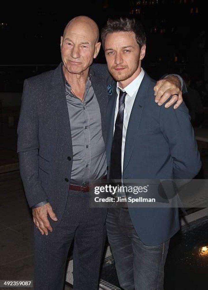 Patrick Stewart and James McAvoy as Charles Xavier in X-Men Days of Future Past