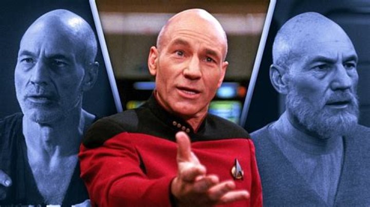 Patrick Stewart as Jean Luc Picard in Star Trek Picard and Star Trek The Next Generation crew
