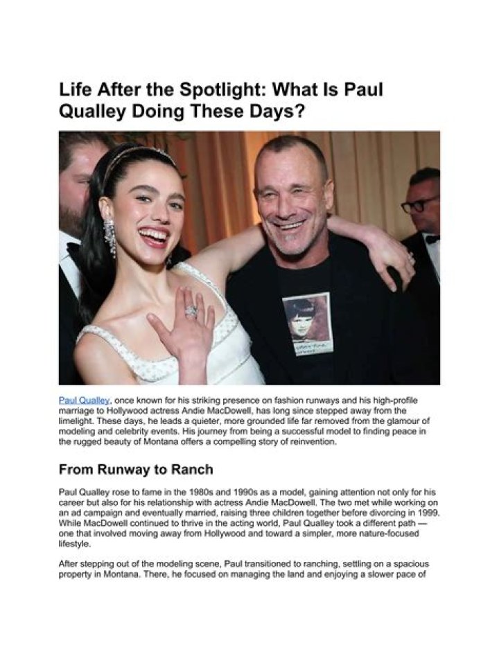 Paul Qualley: A Look Into The Life Of A Modeling Icon