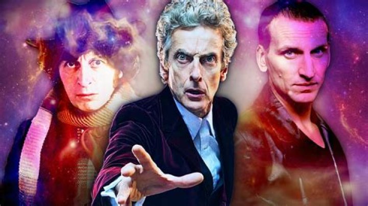 Peter Capaldi as the Twelfth Doctor, escaping from a monster's hands in Doctor Who.