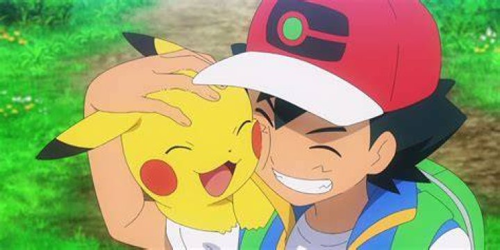 Pikachu on Ash's shoulder