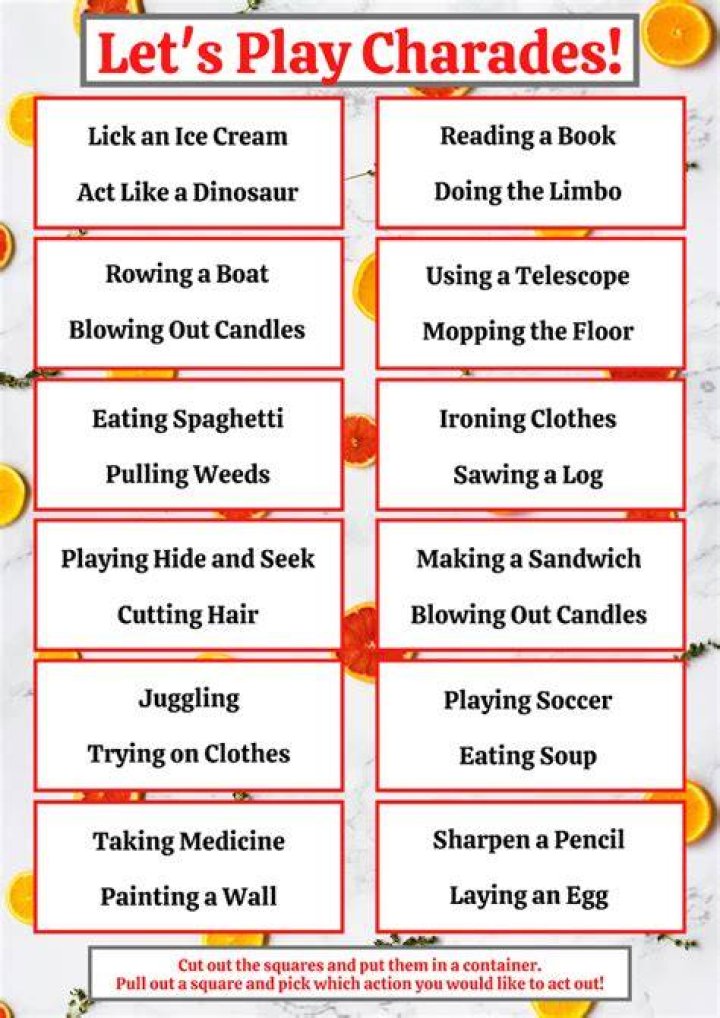 Pin on Charades