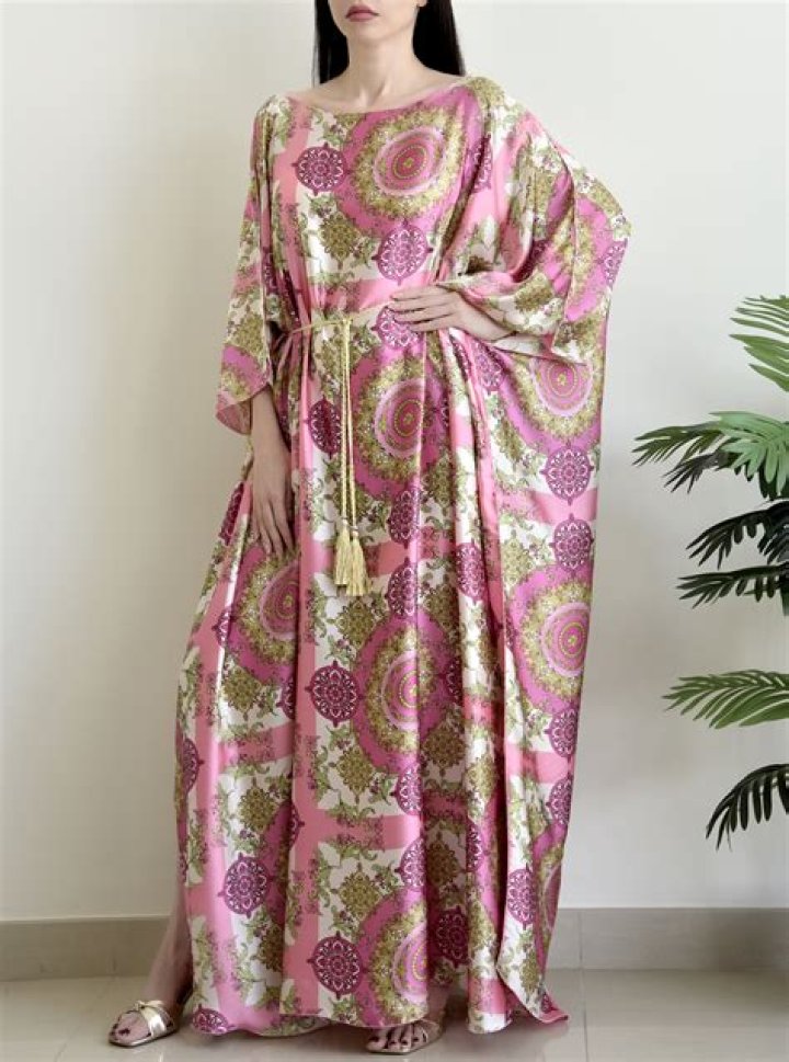 Pink Kaftan Silk Kaftan Women Kaftan Embroidered Kaftan Etsy