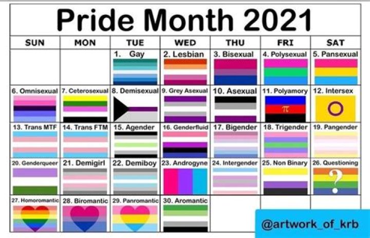 Pride Month calendar 2021 Pride Month calendar 2021