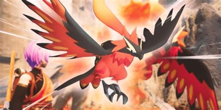 RagnaHawk from Palworld Fire-type bird flying in front of player