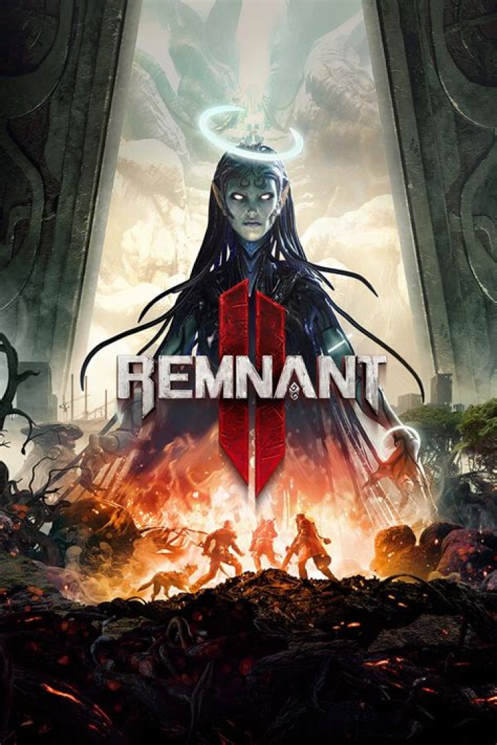 Remnant 2 character aiming a sniper rifle while looking through the scope.