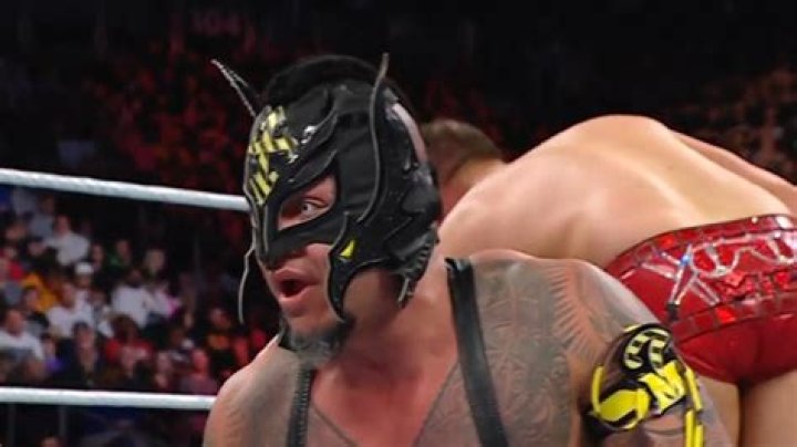 Rey Mysterio as Bane in Batman vs Maleficent