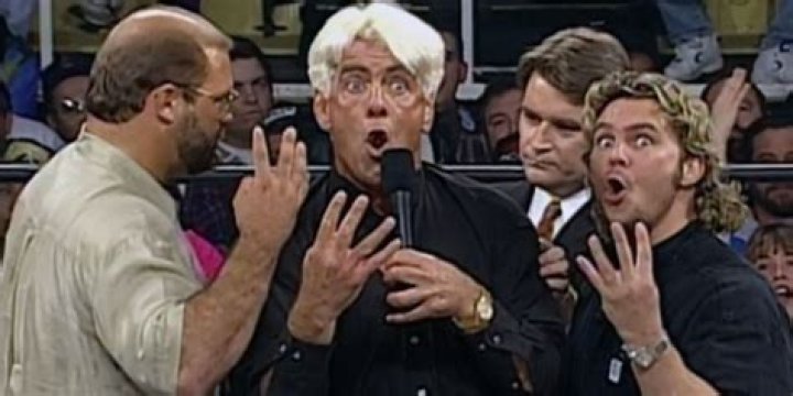 Ric Flair with Brian Pillman and Arn Anderson in the Four Horsemen
