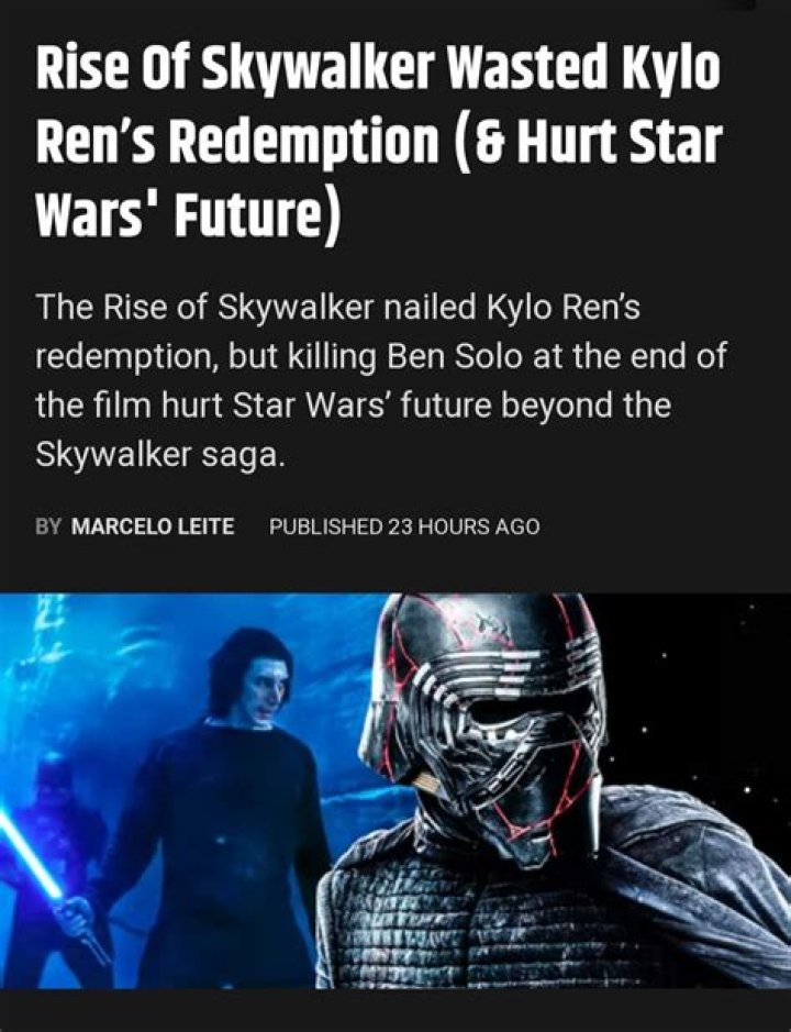 Rise Of Skywalker Wasted Kylo Ren’s Redemption (& Hurt Star Wars' Future)