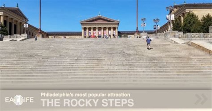 Rocky at the top of the steps