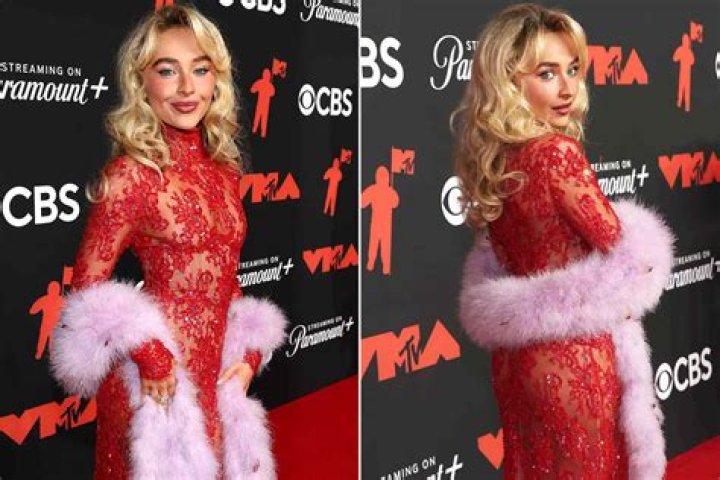 Sabrina Carpenter Wears Sheer Gown at 2023 Vanity Fair Oscar Party