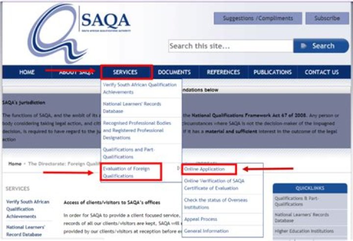 SAQA application