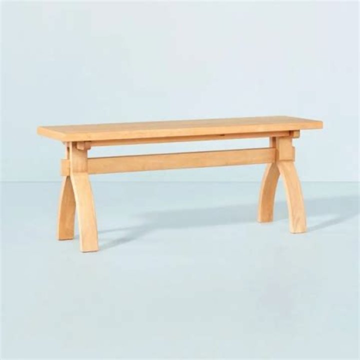 Sawhorse Wood Bench Natural Hearth & Hand with Magnolia