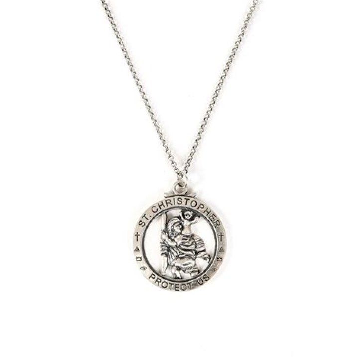 Serge Denimes Silver St Christopher Necklace Silver SSTCHRNEC