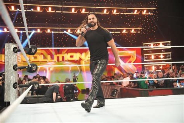 Seth Rollins boucing off a fan