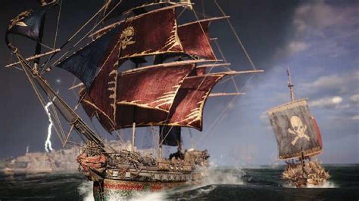 Skull and Bones ship attacking a fort for various treasure