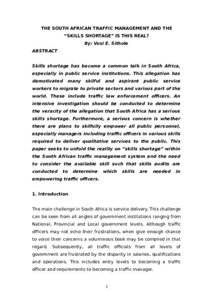 South African traffic management South African traffic management