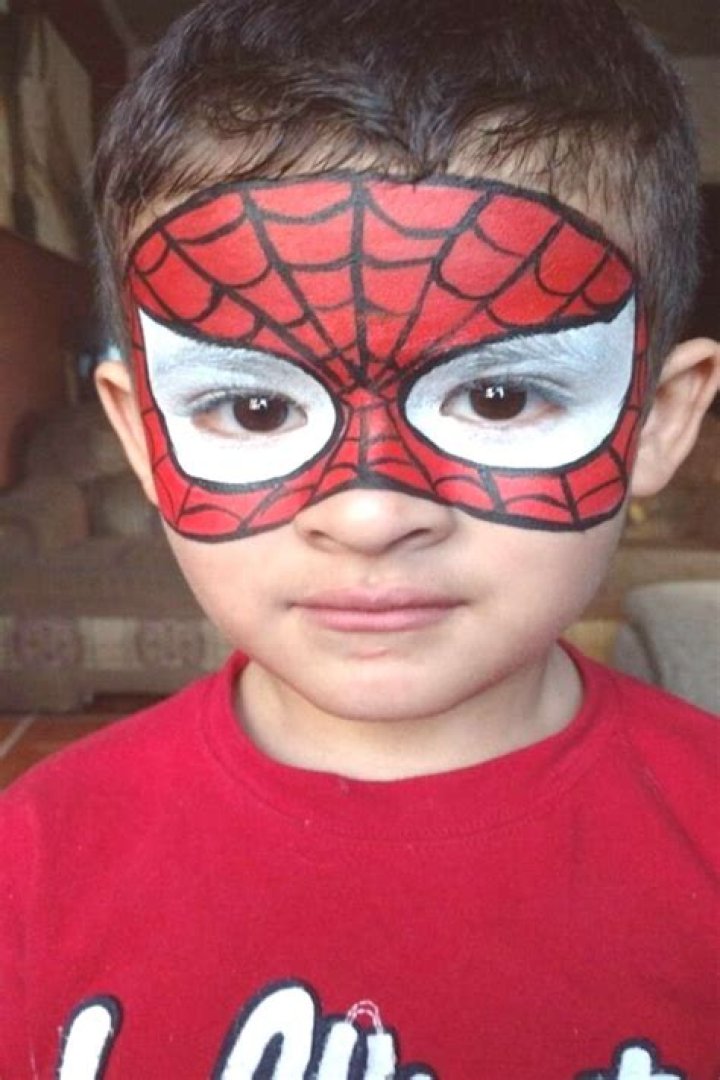 Spider man mask face painting by jennifer vandyke face painting