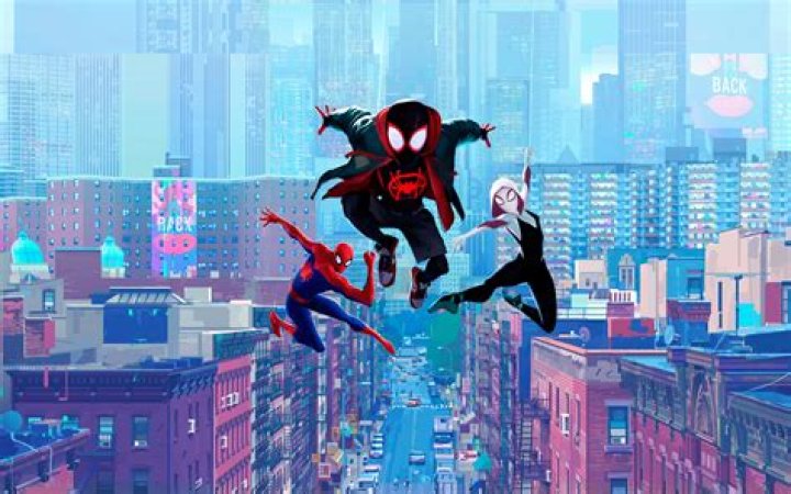 Spider-Verse's animated Gwen Stacy beside Emma Stone's live-action Gwen Stacy, with Marvel's Spider-Man 2's NYC in the background.