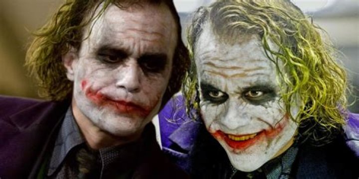 Split image of Heath Ledger in The Dark Knight, John David Washington in Tenet, and Guy Pearce in Memento