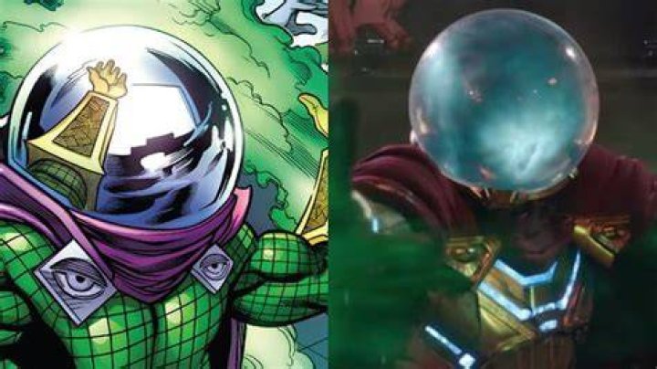 Split image of Mysterio from Marvel Comics and from the MCU