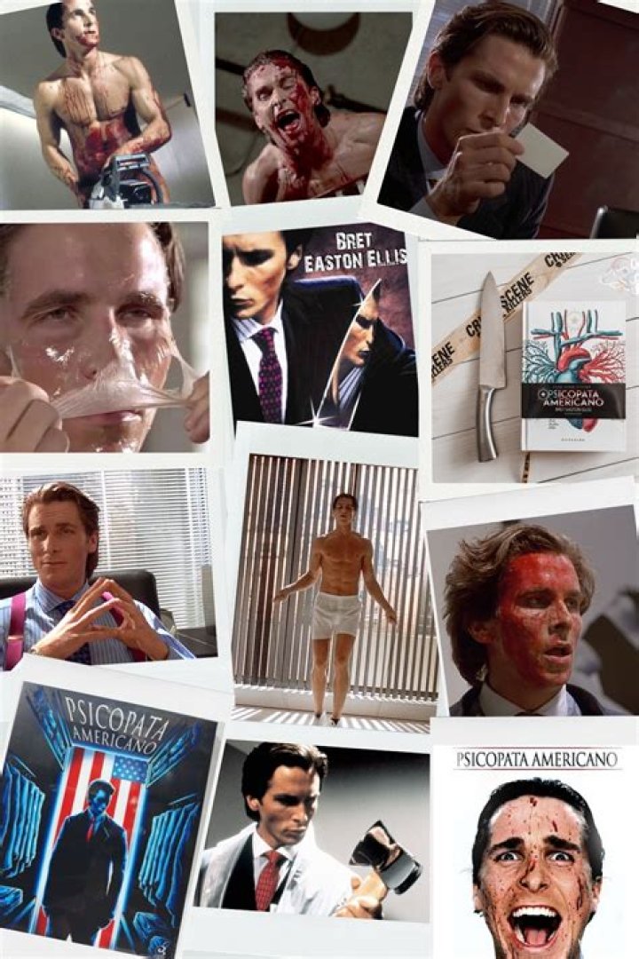 Split image showing Patrick Bateman screaming in American Psycho, and a young woman with a scar on her skull in Titane