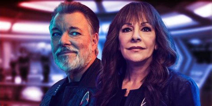Split image showing Picard and Marta and Locutus of Borg in Star Trenk TNG.